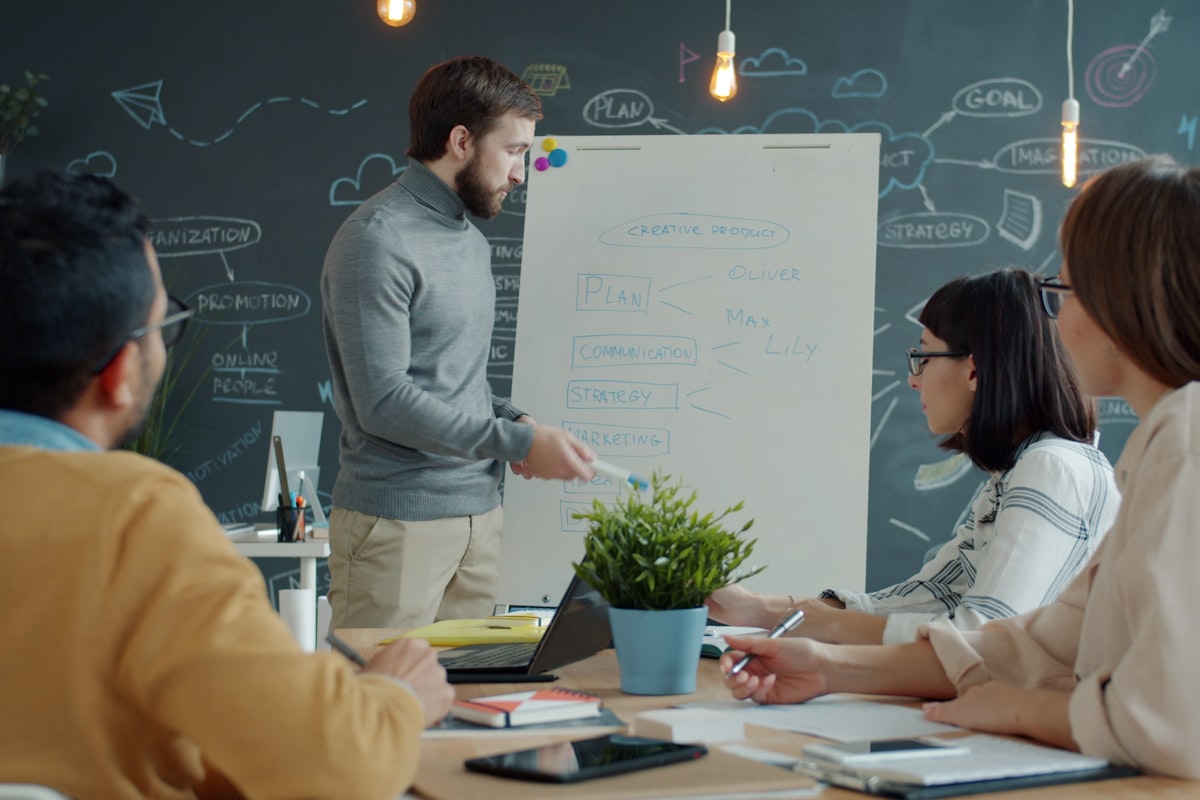 Strategisk planering vid whiteboard